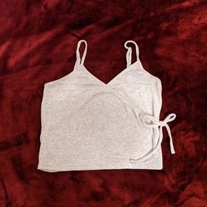 Garage | White Crop Top with Tie | Medium